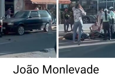 João Monlevade: acidente de motocicleta x motocicleta, um Fiat Uno foi atingido na tarde de hoje